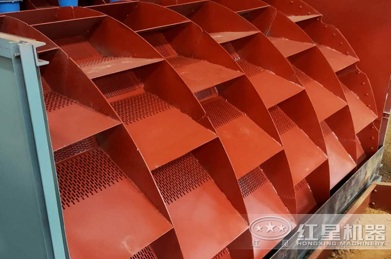 洗砂機(jī)篩網(wǎng)細(xì)節(jié)，篩出石粉、雜質(zhì)