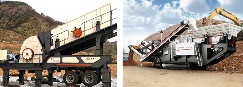 按驅(qū)動(dòng)方式車載型破石設(shè)備分為輪胎式與履帶式兩種 按驅(qū)動(dòng)方式車載型破石設(shè)備分為輪胎式與履帶式兩種