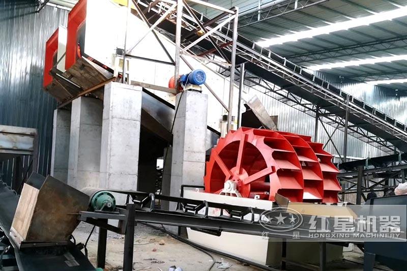 洗砂機現(xiàn)場，環(huán)保節(jié)能