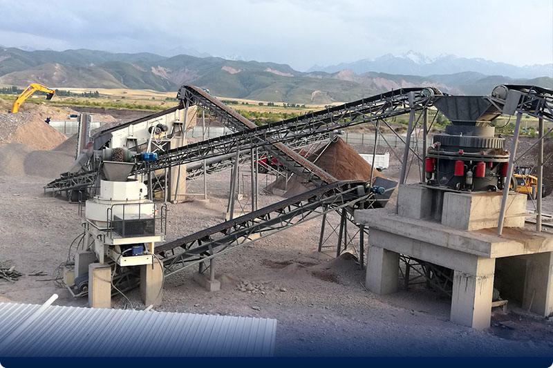 石頭破碎現(xiàn)場，處理高硬度物料